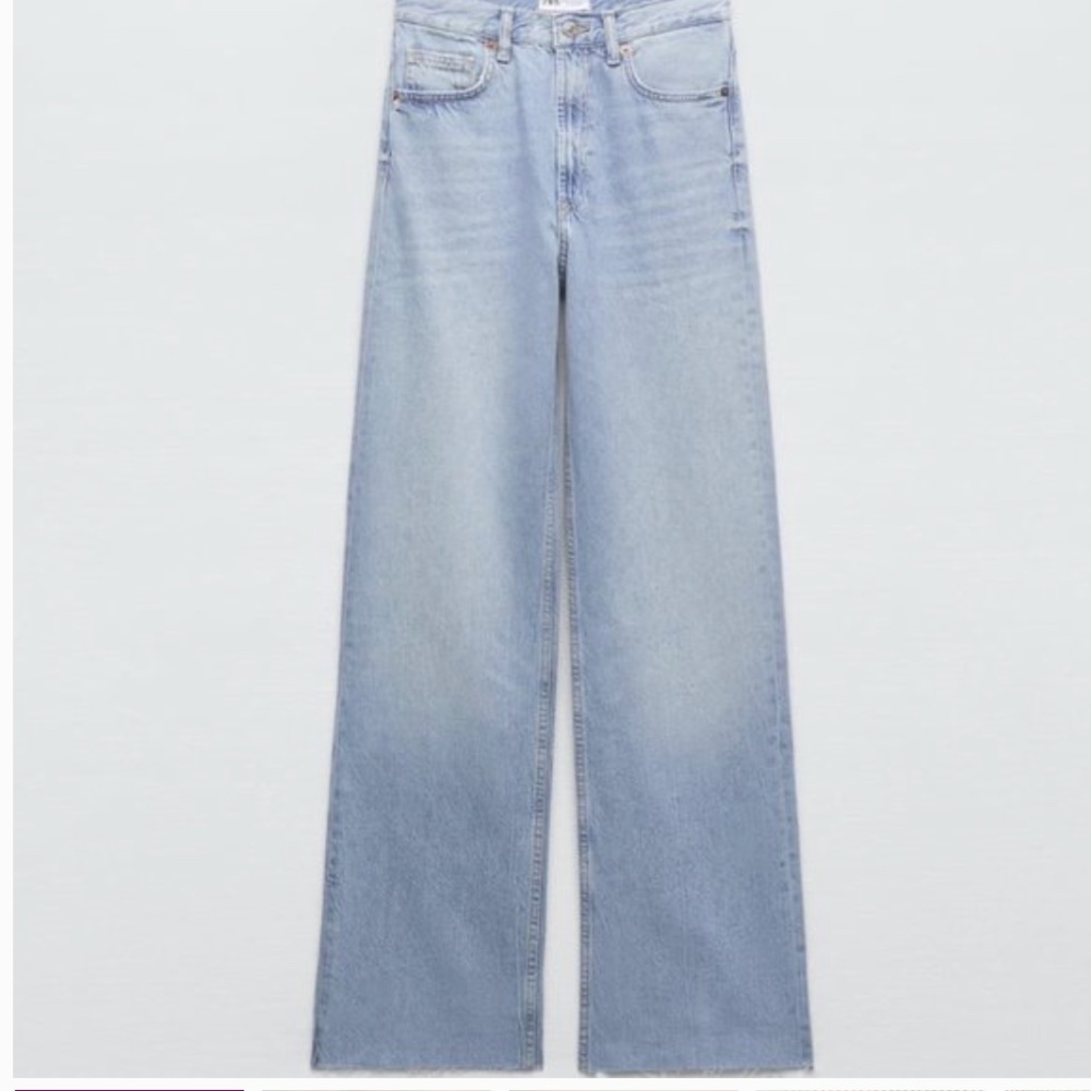 Zara pax coulotte light wash wide leg jeans size 4